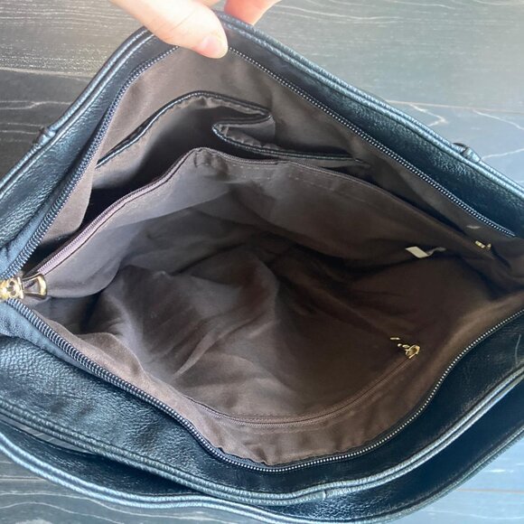 Black Leather Shoulder Bag - Picture 2 of 3